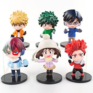 ตุ๊กตาฟิกเกอร์ My Hero Academia Midoriya Izuku Bakugou Katsuki Todoroki Shoto ขนาด 8.5 ซม. 6 ชิ้น ต่อชุด