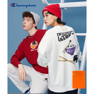 เสื้อกันหนาว คอกลม ทรงหลวม พิมพ์ลาย Champion สไตล์อเมริกัน สําหรับคู่รัก