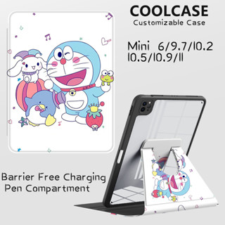 Coolcase เคสใส หมุนได้ 360 องศา พร้อมช่องใส่ดินสอ สําหรับ iPad 9 10 Air 4 Air 5 Pro 11 Cl101