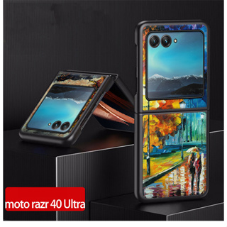 เคสโทรศัพท์มือถือหนัง PU ลายภาพวาดสีน้ํามัน สําหรับ Motorola Razr 40 Ultra 40 Ultra Razr 40