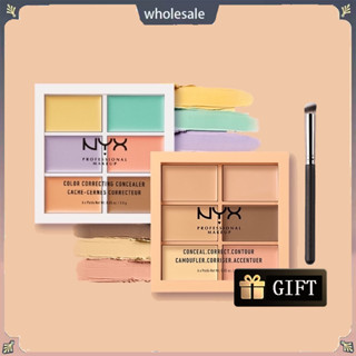 ☪  NYX คอนซีลเลอร์ Professional Makeup Color Correcting Concealer Palette 6สี แต่งหน้าสีคอนซีลเลอร์ปกปิดรอย