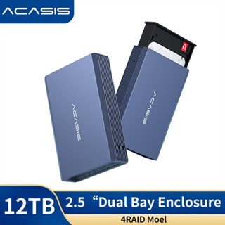 Acasis กล่องฮาร์ดดิสก์คู่ usb 3.0 2.5 นิ้ว SATA HDD RAID พร้อมฟังก์ชั่น RAID array usb3.0 สําหรับ SATA HDD ความจุ 2.5 นิ้ว สูงสุด 12TB