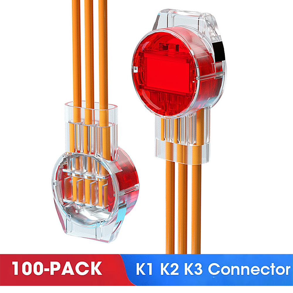 100PCS K1 K2 K3 Connector ลวด Splice Connector RJ45 RJ11 สายไฟ Ethernet โทรศัพท์สาย UY2 เครือข่ายสาย