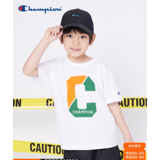 Champion เสื้อยืด แขนสั้น ผ้าฝ้าย พิมพ์ลาย Big C สําหรับเด็กผู้ชาย