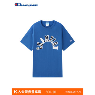 Champion เสื้อยืดแขนสั้น ผ้าฝ้ายแท้ พิมพ์ลาย แฟชั่นสําหรับผู้ชาย