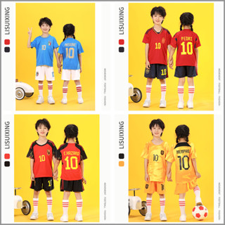 เสื้อกีฬาแขนสั้น ลายทีมชาติฟุตบอล Belgium Netherlands Italy Spain 2022 สําหรับเด็ก