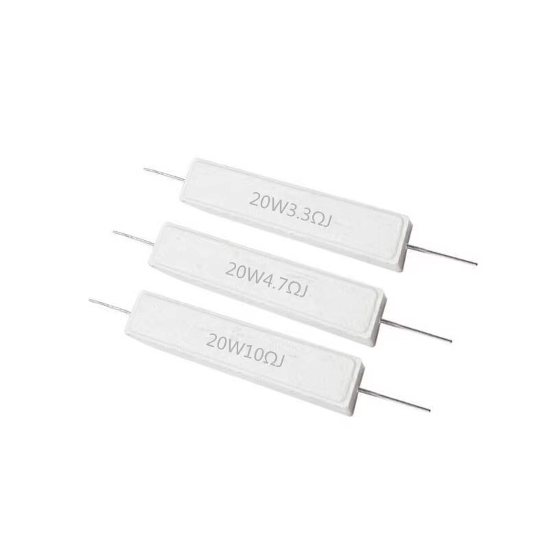 ตัวต้านทานซีเมนต์ 20W 0.5 R 1R 2.2 R 2.5 R 3.3 4.7 5R 10R 20 33 100R