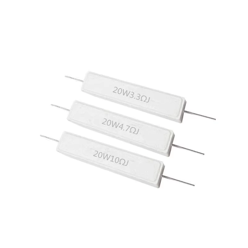 ตัวต้านทานซีเมนต์ 20W 0.5 R 1R 2.2 R 2.5 R 3.3 4.7 5R 10R 20 33 100R