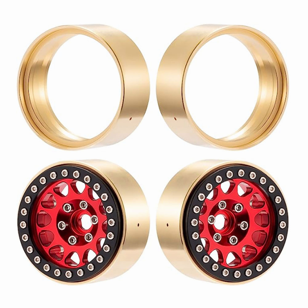 ทองเหลือง 1.9 "ขอบล้อ Beadlock Beadlock แหวนทองเหลืองเคาน์เตอร์น้ําหนักสําหรับ 1/10 RC Crawler Axial