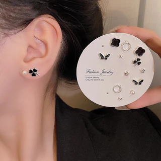 Korean Cute Small Stud Earrings For Women Girls Fashion Ear Jewelry Set