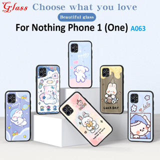 เคสโทรศัพท์มือถือแบบกระจกนิรภัยแข็ง กันกระแทก ลายการ์ตูนน่ารัก สําหรับ Nothing Phone One (1) Nothing Phone1 6.55 นิ้ว Aurora A063