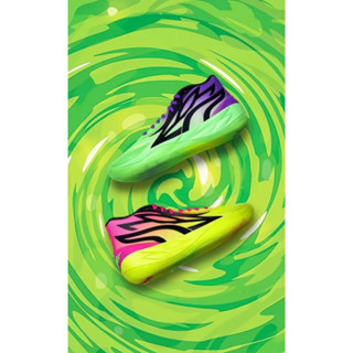 Puma PUMA MB.02 LaMelo Ball II รองเท้าผ้าใบ บาสเก็ตบอล ข้อสั้น กันลื่น ทนต่อการเสียดสี สีเขียว สีแดง สีม่วง สําหรับผู้ชาย