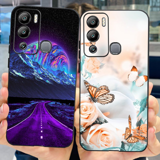 เคสโทรศัพท์มือถือ ซิลิโคนนิ่ม กันกระแทก ลายผีเสื้อน่ารัก สําหรับ Infinix Hot 12i X665B X665 Hot12i 6.6 นิ้ว