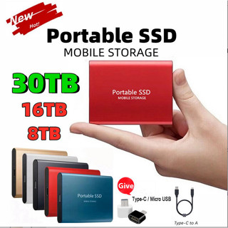 ฮาร์ดไดรฟ์ภายนอก SSD 8TB 16TB 30TB USB3.0 4TB 1TB 2TB แบบพกพา