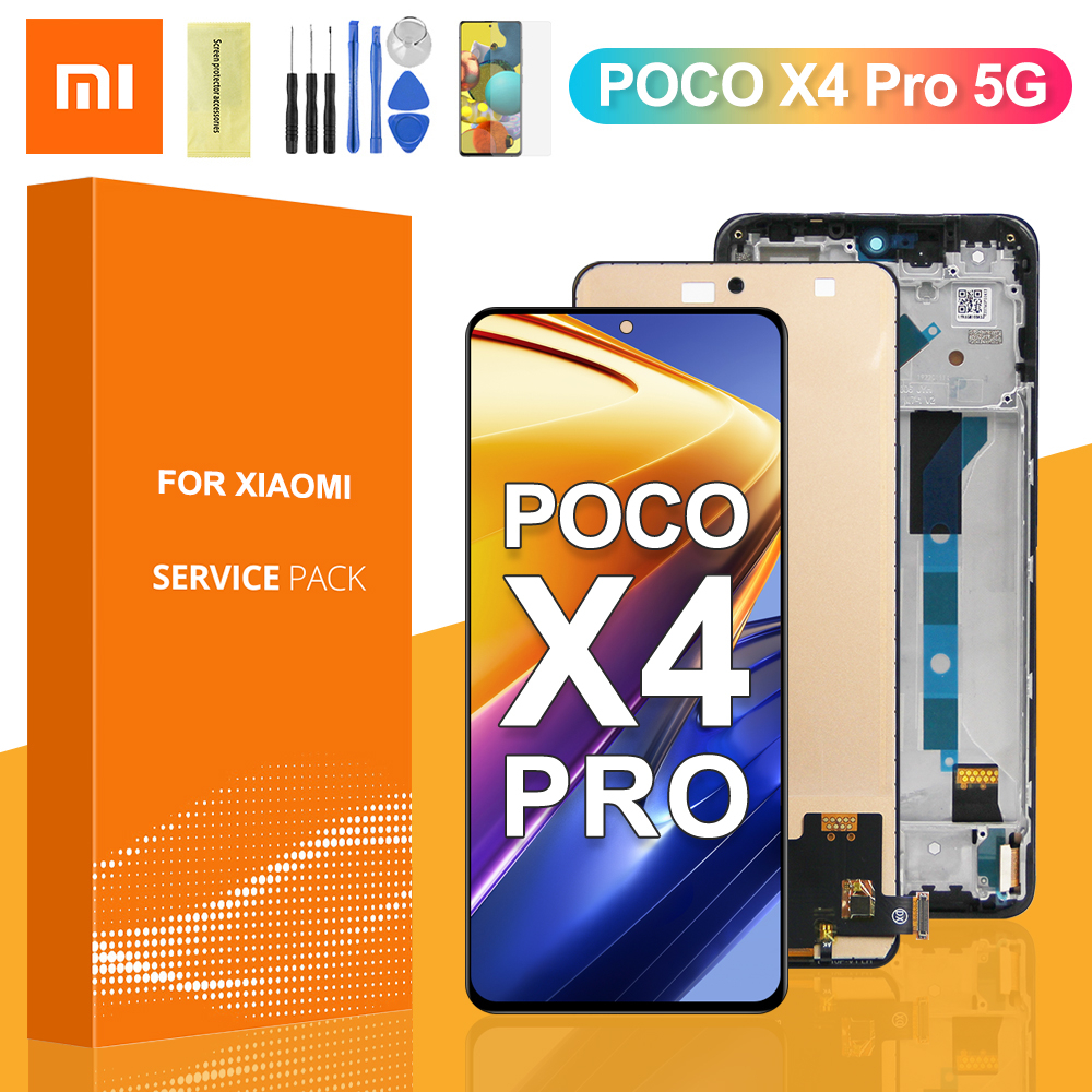 6.67"สําหรับ Xiaomi Poco X4 Pro 5G 2201116หน้า จอแสดงผล จอแอลซีดี หน้าจอสัมผัสดิจิตอลพร้อมการเปลี่ยนเฟรม