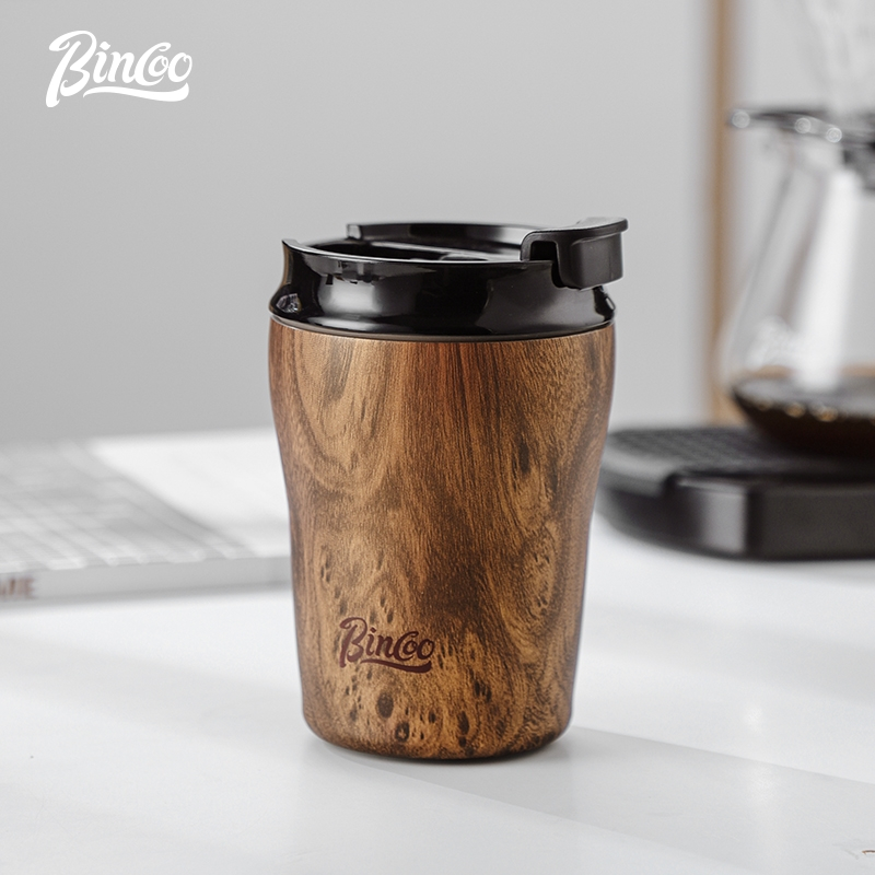 Bincoo ถ้วยกาแฟถ้วยสูญญากาศถ้วยแก้วเซรามิคด้านใน Liner Retro ประกอบถ้วยแบบพกพา 280ml