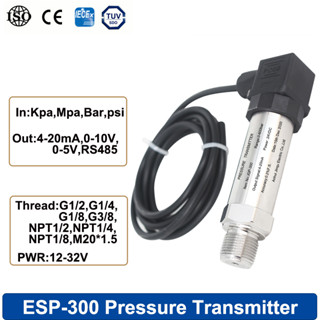 เซนเซอร์วัดความดัน เอาท์พุท 1-0-1000bar 4-20ma 0-10V RS485 0-5V ถังเก็บน้ํา แก๊ส แก๊ส G1/4 ขนาดเกลียว DC24V