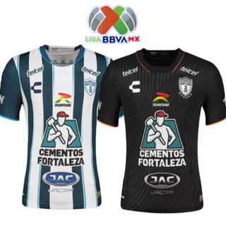 เสื้อกีฬาแขนสั้น ลายทีมชาติฟุตบอล Pachuca 2023 2024 ชุดเยือน สีขาว ดํา 23 24 ชุดเหย้า