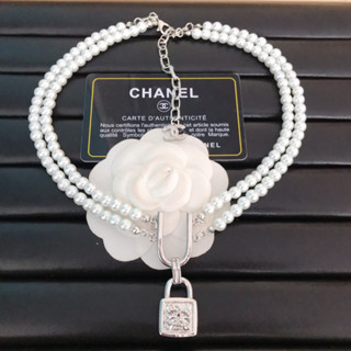 Chanel สร้อยคอ ประดับมุก สองแถว หรูหรา คุณภาพสูง สําหรับผู้หญิง103217