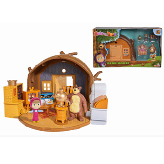 Ruihua Xing Masha and the Bear-Furry Bear House ชุดบ้านตุ๊กตาหมี เฟอร์นิเจอร์ ขนาดใหญ่ ของเล่นสําหรับเด็ก