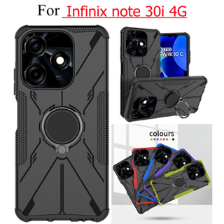 For Infinix note 30i 4G Case Luxury Hybrid Armor Shockproof Case Car Magnetic Ring Stand Cover