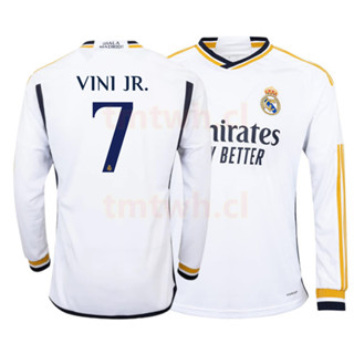 เสื้อเชิ้ตแขนยาว ลายทีมฟุตบอล Real Madrid คุณภาพสูง สีขาว สําหรับผู้ชาย และผู้ใหญ่ 2023