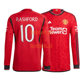 เสื้อเชิ้ตแขนยาว ลายทีมฟุตบอล Manchester United สีแดง สําหรับผู้ชาย 2023