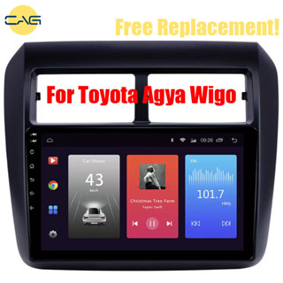 ฟิล์มกระจกนิรภัยกันรอยหน้าจอสัมผัส LCD กันน้ํา สําหรับ Toyota Agya Wigo 2023 2022 2021 2020 2013-2019 9 .10 นิ้ว 2 รู