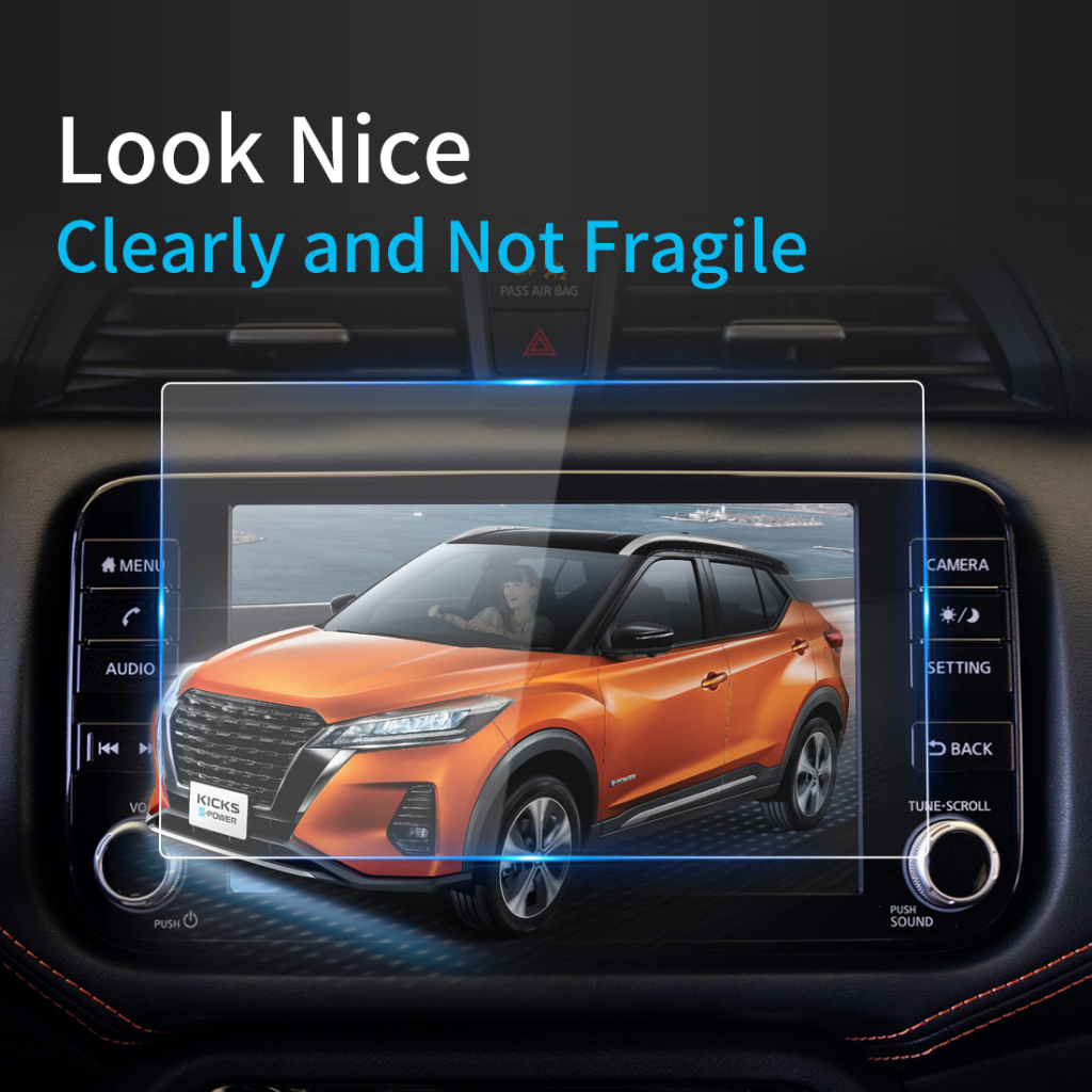 Nissan Kicksกระจกนิรภัยป้องกันหน้าจอฟิล์มสําหรับNissan Kicks 2021 2022 2023 รถวิทยุGPSนําทางภายในรถอุปกรณ์เสริม
