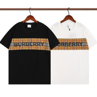 เสื้อยืดแขนสั้น ผ้าฝ้าย พิมพ์ลาย Burberry แฟชั่นสําหรับผู้ชาย และผู้หญิง