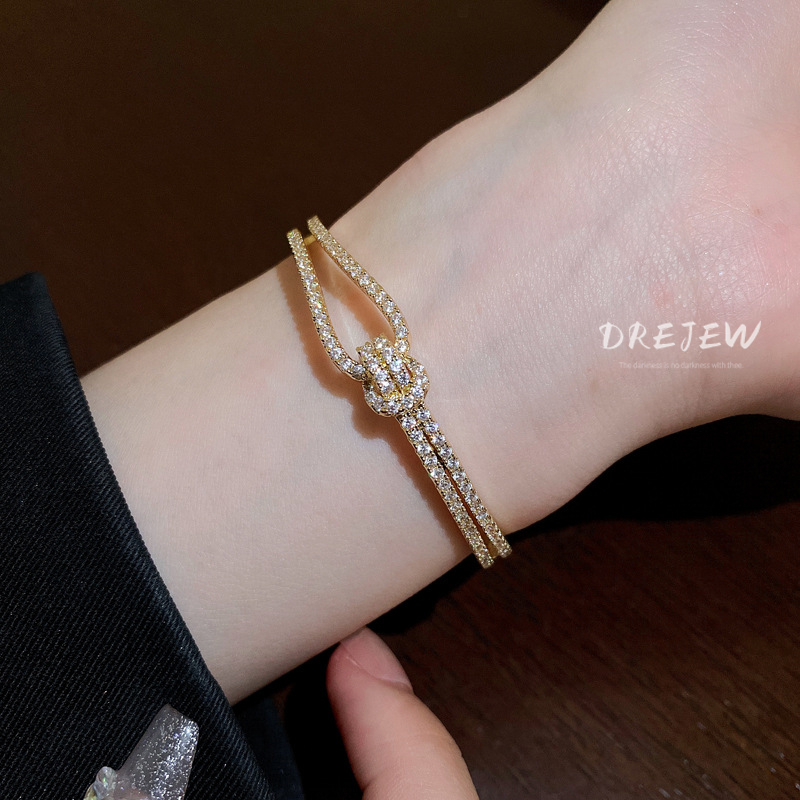 DREJEW Dongdaemun สร้อยข้อมือ ประดับเพทาย หรูหรา เครื่องประดับแฟชั่น