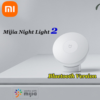 Xiaomi Mijia โคมไฟกลางคืน Led 2 ดวง เซนเซอร์ร่างกายมนุษย์อัจฉริยะ อินฟราเรด ปรับความสว่างได้ พร้อมฐานแม่เหล็ก