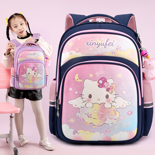 กระเป๋าเป้สะพายหลัง กันน้ํา ขนาดใหญ่ จุของได้เยอะ ลาย hello kitty คุณภาพสูง สําหรับเด็กนักเรียน