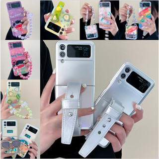 เคสมือถือ ลายการ์ตูนอะโวคาโด พร้อมจี้ กันกระแทก สําหรับ Samsung Galaxy Z Flip 3 Z Flip 4