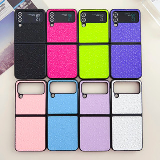 เคสโทรศัพท์มือถือ ป้องกันกระแทก หน้าจอพับได้ สีพื้น เรียบง่าย สําหรับ Samsung Galaxy Z Flip 3 Z Flip 4