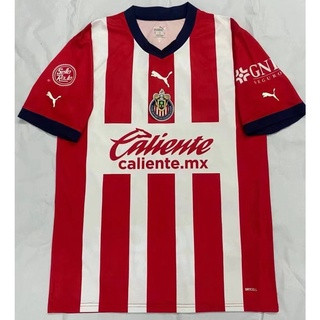 เสื้อกีฬาแขนสั้น ลายทีมชาติฟุตบอล Chivas 22 23 24 ชุดเหย้า สําหรับผู้ชาย มีสีแดง สีขาว