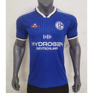 เสื้อกีฬาแขนสั้น ลายทีมชาติฟุตบอล Schalke 04 2023 24 ชุดเหย้า คุณภาพสูง สําหรับผู้ชาย