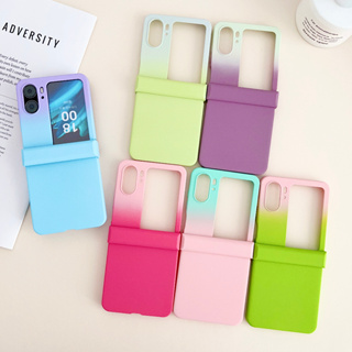 เคสโทรศัพท์มือถือ แบบพับได้ ป้องกันกระแทก ไล่โทนสี เรียบง่าย สําหรับ OPPO Find N2 Flip 5G