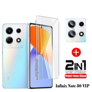 2in1 ฟิล์มกระจกนิรภัยกันรอยหน้าจอ 3D HD แบบเต็มจอ สําหรับ Infinix Note 30 VIP