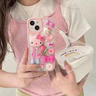 เคสโทรศัพท์มือถือ ลายการ์ตูนคิตตี้ สีชมพู สําหรับ iPhone 11 12 12pro 12promax 13 13pro max 14 14pro 14promax