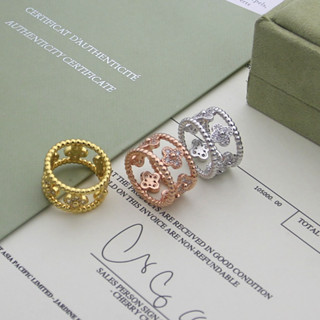 ใหม่ V&amp;CA แหวนไทเทเนียมเหล็ก รูปกล้องส่องทางไกล แฟชั่นสําหรับผู้หญิง