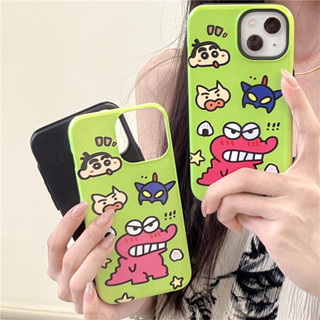 เคสโทรศัพท์มือถือ ซิลิโคน ป้องกันกล้อง ลายการ์ตูนชินจัง 2 In 1 สําหรับ iPhone 14 13 12 11 Pro Max