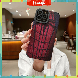 เคสโทรศัพท์มือถือ พลาสติกนิ่ม ลายโลโก้ Dermatoglyph SPIDERMAN สําหรับ iPhone14 13 12 Mini 11 PRO MAX 6 6s 7 8plus SE2 X XS XR XSMAX #HG6031