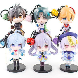 พวงกุญแจ จี้ฟิกเกอร์อนิเมะ Genshin Impact Gashapon Paimon Diluc Venti ขนาด 9 ซม. 6 ชิ้น ต่อชุด