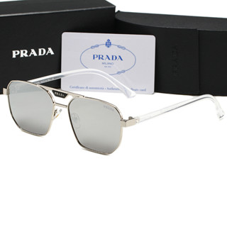 Prada แว่นตากันแดดแฟชั่น กรอบโลหะ สําหรับผู้ชาย และผู้หญิง