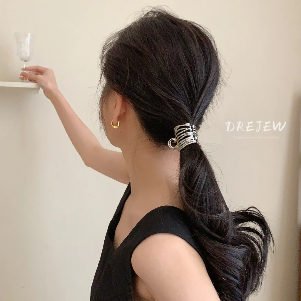 DREJEW กิ๊บติดผมหางม้า โลหะ ไฮเอนด์ เข้ากับทุกการแต่งกาย เรียบง่าย เครื่องประดับผม สําหรับผู้หญิง thumbnail 9