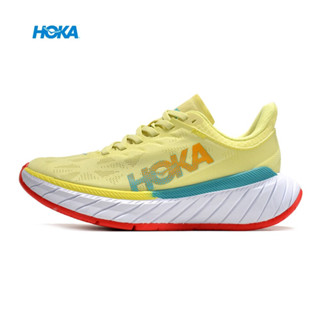 HOKA ONE ONE Racing Carbon plate Road รองเท้าวิ่ง【Carbon X2】รองเท้ากีฬาดูดซับแรงกระแทก