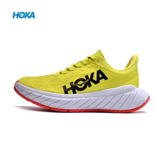 HOKA ONE ONE Racing Carbon plate Road รองเท้าวิ่ง【Carbon X2】รองเท้ากีฬาดูดซับแรงกระแทก