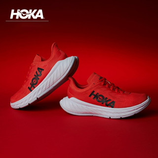 HOKA ONE ONE Racing Carbon plate Road รองเท้าวิ่ง【Carbon X2】รองเท้ากีฬาดูดซับแรงกระแทก