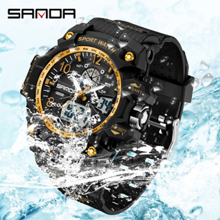 Sanda 3306 Youth Sports Trend Korean Electric 2023 นาฬิกาข้อมือ สําหรับผู้ชาย